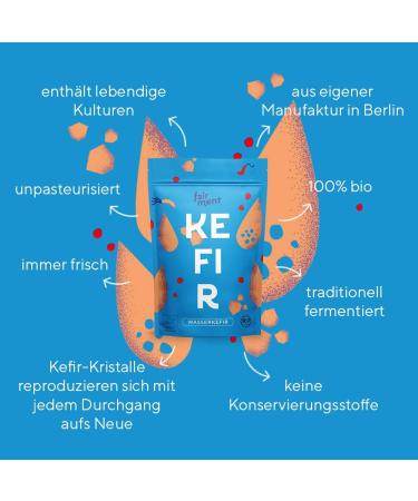 FAIRTENT Original BIO Water Kefir Crystals - 3x30g Starter Cultures for Guaranteed Success | Make Delicious Water Kefir at Home - Buy Online on GoSupps.com