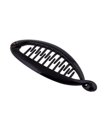 226-001 - Banana clips oval 9 x 3.5 cm - Hair clips crab clip color black Made in France