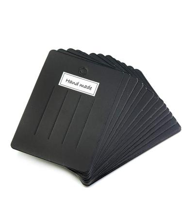 AKOAK 100 Pieces Hairpin Display Card - Brooch Wrapping Paper Card  Hair Bow Display Holder Rectangular Hairpin Jewelry Hair Accessories Display and Finishing (Black  10x7.5cm)