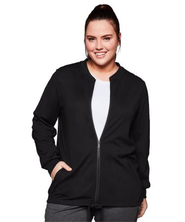 Sheego ladies large sizes sweat jacket in breathable strech quality sweat jacket fitness sporty - - plain colors 52-54 large sizes black
