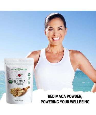 USDA Organic Red Maca Root Powder - Raw Vegan Non-GMO for Hormone Regulation & Muscle Gain | 1lb Pre-Workout Supplement - Buy Online on GoSupps.com