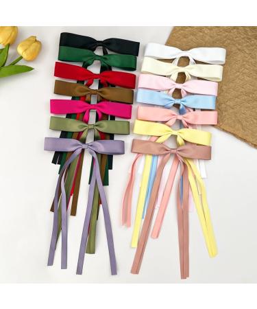 10 Pcs Hair Bows for Women Cute Colorful French Bow Ribbon Hair Clip Tassel Bowknot Hair Clips with Long Tail Silky Satin Metal Clips Ponytail Hairstyle Accessories for Women Girls Toddlers Teens Kids - Buy Online on GoSupps.com