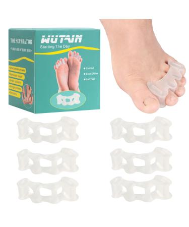 Toe Separator- Relieve Foot Pain Bunion Corrector SEBS Material Toe Straightener Gentle Correction Toe Spreader for Overlapping Toes Hammer Toes Toe Pad Bunions(3 Pairs) 6 Count (Pack of 1)