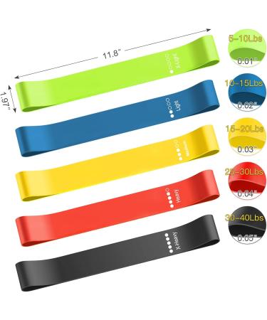 Buy Exercise Resistance Bands Set - 5 Natural Latex Workout Bands with Handles for Pilates Stretching Yoga & Home Fitness | International Shipping - Buy Online on GoSupps.com