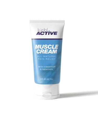 Kuribl Active Muscle Cream 3oz Fast Acting Relief for Joint Pain and Muscle Soreness. All Natural.
