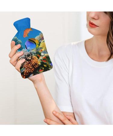 Underwater Fish Hot Water Bottle with Plush Cover - Hand Warmer for Adults & Children | 26.5x15.3cm - Buy Online on GoSupps.com