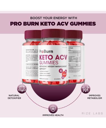 Pro Burn Keto Gummies with Apple Cider Vinegar - Weight Loss Energy Booster (60 Gummies) - Buy Online on GoSupps.com