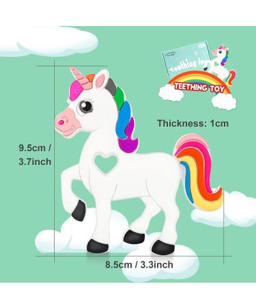 HAOBAOBEI Infant Unicorn Teether Toy - Natural Organic Silicone Teething Toy for Infants and Toddlers - Freezer Safe - White (1 Pack) - Buy Online on GoSupps.com