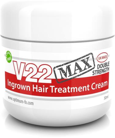 V22 MAX Double Strength Ingrown Hair Treatment Cream - Paraben and Cruelty Free - 50ml - Buy Online on GoSupps.com