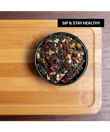 Udyan Tea Hibiscus Spice Green Tea - 100 g (40 Cups) | Supports Heart Health Regulates Blood Pressure Boosts Energy | Stress Relief and Relaxation Blend - Buy Online on GoSupps.com