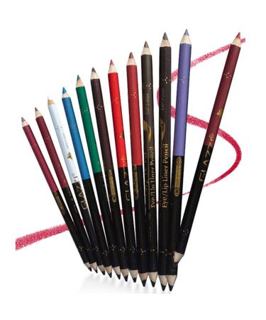 12 colors waterproof eyeliner pencil eyeliner eyes liner pen lip liner pencil lip contact pencil waterproof multifunctional cosmetics makeup set