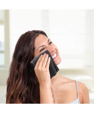 Sunland Dark Gray Microfiber Wavy Makeup Remover - Reusable Facial Cleaning Cloths (27.9 x 27.10 cm 1 Piece 12 Pack) | Eco-Friendly & Ultra-Soft - Buy Online on GoSupps.com