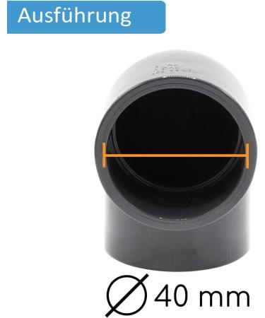 PVC Angle Sleeve 90 | 40mm | 1 1/4 Inch | Adhesive Muffle | PVC Tube Sleeve with 2 Connections | Pipe Connection Piece | PVC Fitting | BM_083 - International Shipping Available - Buy Online on GoSupps.com