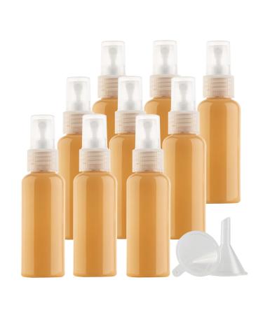TIANZD 12 Pieces 50ml 1.7 oz Lightproof Orange Spray Bottles Plastic Fine Mist Spray Bottles Refillable Bottle for Cosmetic Perfume Cleaning Travel with 1x Funnels Orange 50ml