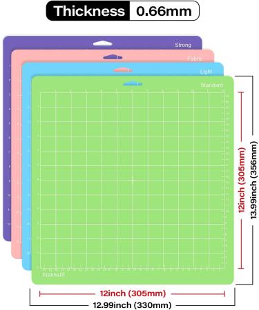 Gwybkq Cutting Mat 12x12 Variety Pack for Cricut & Silhouette - Replacement Accessories for Cricket Card Supplies - Standard Light Strong Grip Sticky Pad - 12 Pack - Buy Online on GoSupps.com