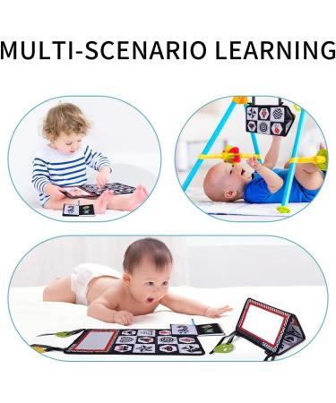 Kilpkonn Baby Fabric Book Toy | Montessori Mirror & Crawl Toys for 0-6 Months | Black & White Baby Prone Play - Buy Online on GoSupps.com