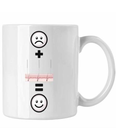 Trendation - Acupuncture Mug Gift for Acupuncture Lovers Funny Gift Idea :(+ Acupuncture :) Birthday (White)