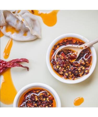 Crispy Chili Oil Handcrafted and Family-Made Infused with Ginger Onions and Unique Chinese Spices - Rich & Deep Flavor Quality Ingredients - No MSG Vegan and Gluten Free Very Spicy - Buy Online on GoSupps.com