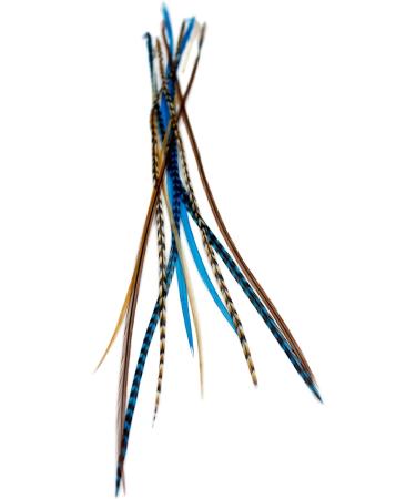 Blue Auburn Real Feather Hair Extensions - Pack of 10 Feathers - Buy Online on GoSupps.com