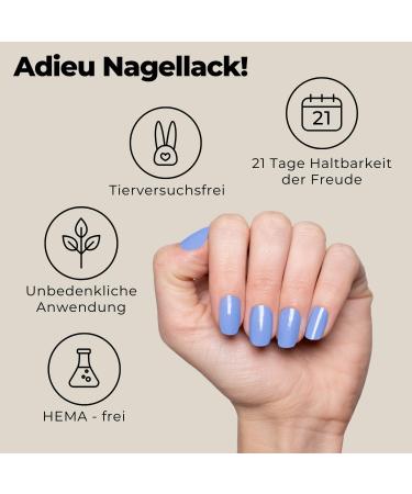 Original Miss Sophie Nail Foils - Ultra-Thin Sky Blue Nail Polish Stripes for Fingers & Toes | Compatible with Natural Painted Acrylic Gel & Shellac Nails - Buy Online on GoSupps.com