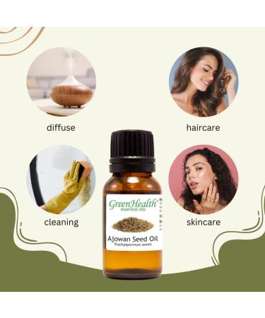 Ajowan Seed Essential - 1 fl oz (30 ml) Amber Glass Bottle w/Euro Dropper - 100% Pure Essential Oil - GreenHealth - Buy Online on GoSupps.com