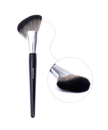 ShySwan Contouring Brush, Angled Contour Sculpting Makeup Brush - Flawlessly Contours & Sculpts Cheekbones Makeup Tools, For Bronzer & Face Powder Contouring Black