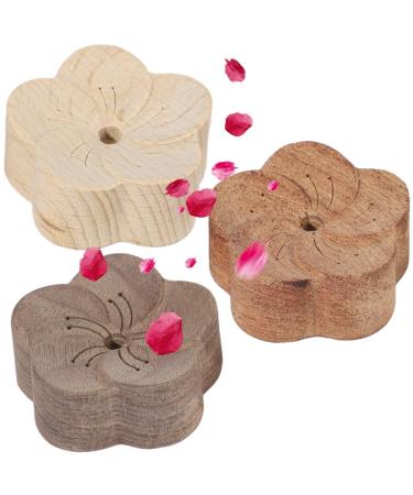 Small Plum Blossom Diffuser Essential Oil Aromatherapy 3 Pcs Wooden Diffuser Wood Car Wood Natural Diffuser Freshener Air Diffuser Desktop Spa Sauna Offices Home for Yoga