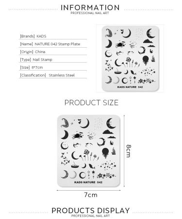KADS Nail Stencil - Moonfish Image Nail Art Stamping Plate for DIY Manicure | Natural Nail Tool (NA042) - Buy Online on GoSupps.com