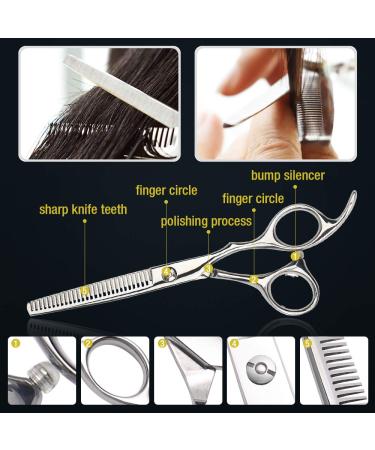 Japanese Stainless Steel Hair Cutting Scissors Set - Professional 6.5 inch Razor Edge Thinning Shears for Men, Women, Kids - Ideal for Barber Salon Use - Buy Online on GoSupps.com