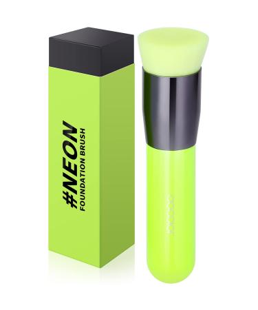 Foundation Brush Docolor Flat Top Kabuki Foundation Professional Synthetic Makeup Brush Perfect for Blending Liquid Cream or Powder Cosmetics Full Coverage Face & Body Brush Premium Makeup Tools, Neon Green
