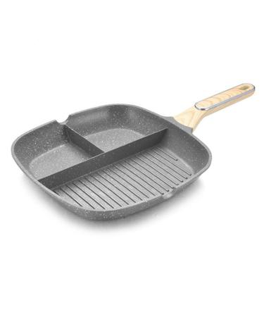 TELoni Pancake Pan Multi-Purpose Durable Nonstick Frying Pan 3-in-1 Steak Breakfast Skillets Omelet Saucepan Cooking Pot Kitchen Cookware Utensils (Color : B)
