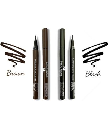 Beauty Forever Master Stroke Pro Eyeliner | Long Lasting Waterproof Felt Tip Pen | Smudge Proof Semi Matte Finish | Suitable For All Eye Shapes | 2 Shades (Black) - Buy Online on GoSupps.com
