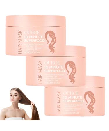 Glimmer 10-Minute Vitamin-Infusion Hair Mask Glimmr Hair Mask - 10 Minute Superfood Hair Mask Glimmer Hair Mask Glimmr Hair Mask for Thicker Fuller Softer Hair (3Pc)