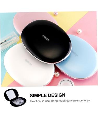 Homsfou 2er-Box Contact Lens Case with Mirror - Portable Lens Holder & Carrying Bag for Travel - Stylish Cobblestone Design - Buy Online on GoSupps.com