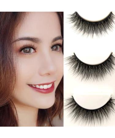 Korea Fiber Faux Mink Handmade False Eyelashes | Reusable Cross Volume Dramatic Lashes | Natural Look Thick Black Makeup | EL-03 - Buy Online on GoSupps.com