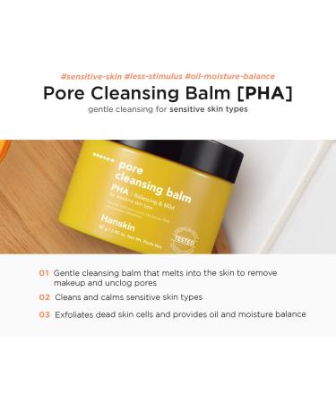 Hanskin PHA Pore Cleansing Balm 2.82 oz - Blackhead Cleanser & Makeup Remover for Sensitive Skin - Buy Online on GoSupps.com