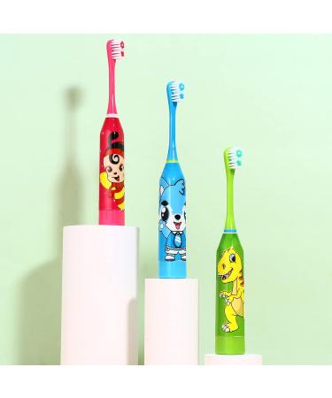 Kids Automatic Soft Toothbrush Set | Gentle Cartoon Whitening Heads | Suitable for Toddler | Vibrating & Sensitive | Assorted Colors | 18.5X2.3X2.3cm - Buy Online on GoSupps.com