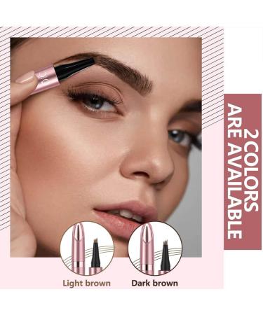 CYZJPRVN 3D Magic Eyebrow Pencil Waterproof Micro Eyebrow Pencil with 4 Forked Tips Eyebrow Tattoo Pen Long Lasting Magic Eyebrow Pencil Dark/Light Brown - Buy Online on GoSupps.com