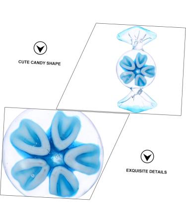Zerodeko Christmas Decor Colored Glaze Candy Xmas Candy Ornament Decor Style Glass Candy Handicraft Glass Candy Sweet Pendant Blue 6x2.9cm - Buy Online on GoSupps.com