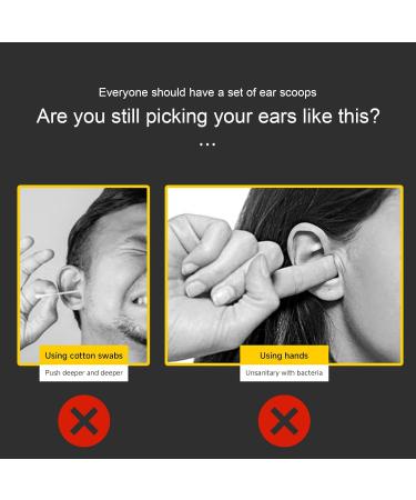 Stainless Steel Ear Picking Spoon Set - 6 Piece Safe Ear Wax Removal Tools with PU Leather Case for Kids Adults & Seniors (Black - Buy Online on GoSupps.com