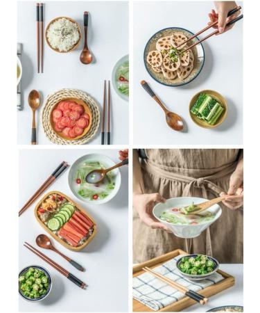 Exquisite Chopsticks Wooden Chopsticks Spoon Set Portable Chopsticks Spoon Set Japanese Style Tableware Set for Camping Picnic Office Or Home (Color : H Size : 3 pcs Set) 3 pcs set H - Buy Online on GoSupps.com