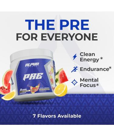 Alpha Supps Pre Pre-Workout Powder for Men & Women Back to Basics Preworkout Formula for Fitness & Gym Training Athletes - Boost Energy Focus & Performance (30 Servings Watermelon Lemonade) Watermelon Lemonade 10.6 Ounc  - Buy Online on GoSupps.com