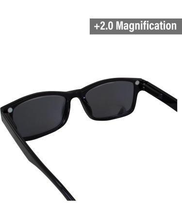 Global Vision Reading Glasses +2.0 Magnification | Gray Frame Clear Lens Polarized Clip-On Shades - Enhance Your Vision Worldwide - Buy Online on GoSupps.com