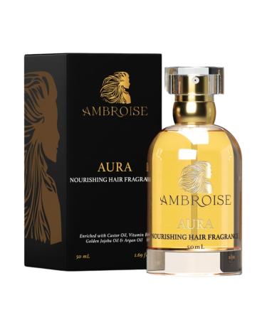 Ambroise Nourishing Hair Fragrance (50mL Aura - Warm & Powdery Notes of Sweet almond Creamy Amber and Sun-Kissed Rose) Hair Perfume 1.69 Fl Oz (Pack of 1) Aura - 50ml - Warm and Powdery notes of sweet almond creamy amber and sunkissed rose