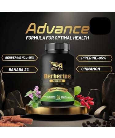 Berberine Supplement HCL 95% Highly Purified - 500MG Per Serving Veggie Capsules | with Piperine & Cinnamon | for Optimal Health (120 Capsules - Pack of 2) - Buy Online on GoSupps.com
