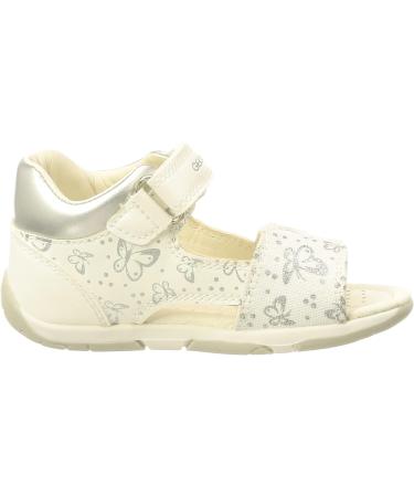 Geox Baby Girl's Sandal Tapuz First Steps - White Silver, Size 7 UK Child - Buy Online on GoSupps.com
