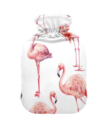 Heat bottle with reference 1 l of durable warm-up bag for hand feet shoulder and neck pain cramps heating press and heat therapy pattern of pink flamingo watercolor birds