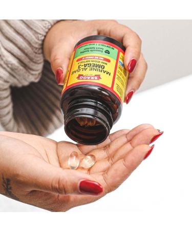 Bragg Vegan Omega 3 Supplement - Sustainably Sourced Algae for Brain Eye & Heart Health - Non-GMO EPA & DHA - 60 Softgels - Buy Online on GoSupps.com