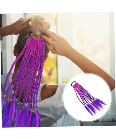 minkissy Wig Ponytail Hairpiece Braid Crochet Hair Extensions Ponytail Hair Extension Hair Accessories for Women Braids Girl Hair Braided Miss Hairpin Purple Photo High Temperature Wire 35X6X1CM Purple - Buy Online on GoSupps.com