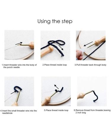 2 Pack Large Punch Needle Embroidery Set with Threader - DIY Craft Stitching Tool - Buy Online on GoSupps.com